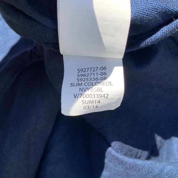 Men’s Gap Slim Fit Navy Flax Button Down - Picture 7 of 9